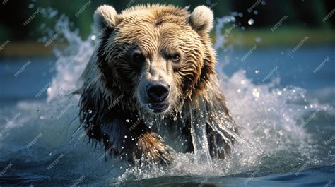 Premium AI Image | Grizzly Bear Fishing in Alaska