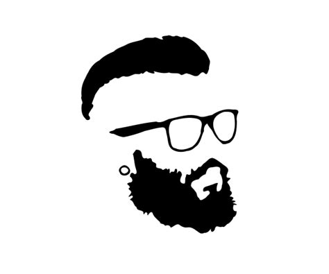 Hipster Beard and Glasses Silhouette Vector (EPS, SVG, PNG) | OnlyGFX.com