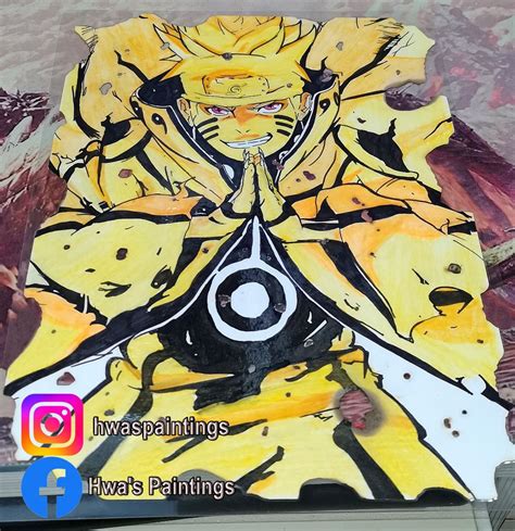 Naruto Kurama Chakra Mode Artwork ( A4 Size ), Hobbies & Toys, Stationery & Craft, Art & Prints ...