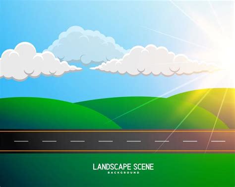 green cartoon landscape with road background - Download Free Vector Art, Stock Graphics & Images