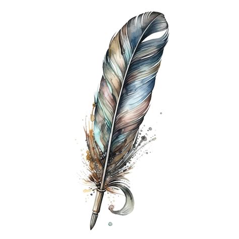 Premium Photo | Fantasy watercolor colorful feather illustration