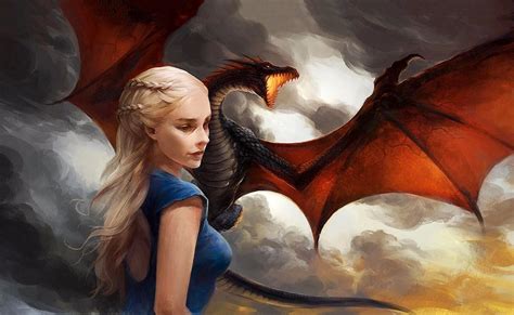 Art From Game Of Thrones - Mother Of Dragons - Daenerys Targaryen And ...