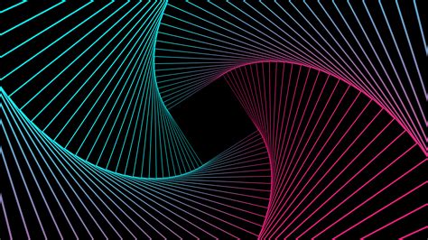 Geometric Wallpaper 4K, Pattern, Spiral, Neon, Gradient