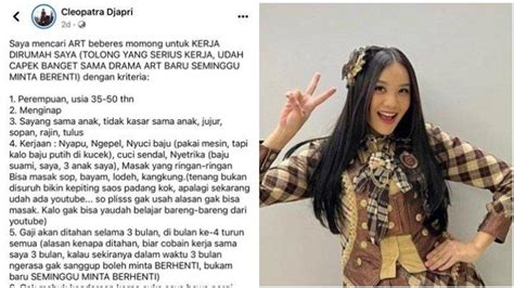 DIHUJAT Dzolim, Cleopatra Djapri eks JKT48, Cari ART, Gaji Rp 1,7Juta ...