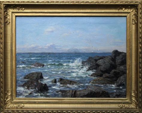 Joseph Henderson - Rocky Coastline - Scottish art 19thC Impressionist ...