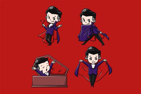 Cute Dracula Cartoon Characters Graphic by head.ree · Creative Fabrica