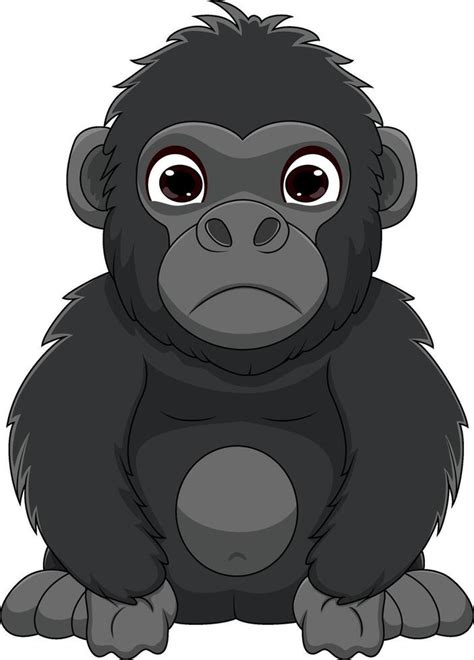 Cute baby gorilla cartoon sitting 41035583 Vector Art at Vecteezy