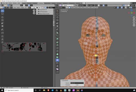 Smart resym? Or Resymmetrize a mesh preserving Uvs on non mirrored mesh ...