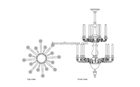 Baroque Chandelier - Free CAD Drawings