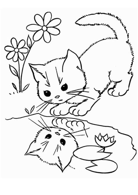 Coloring Pages | Baby Cat playing Coloring page