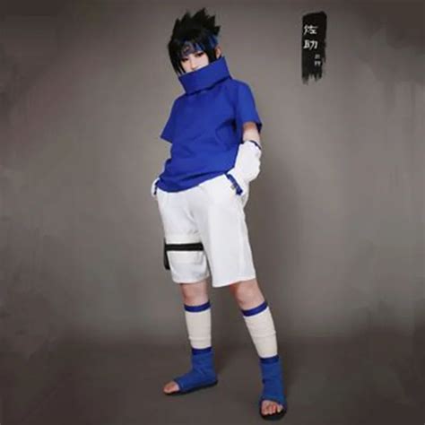 Athemis Naruto Sasuke Uchiha Cosplay Costume and blue headband custom 2 ...