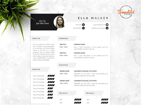 Dribbble - resume_template_for_word_and_pages___ella_walker___00_presentation.png by Templates ...