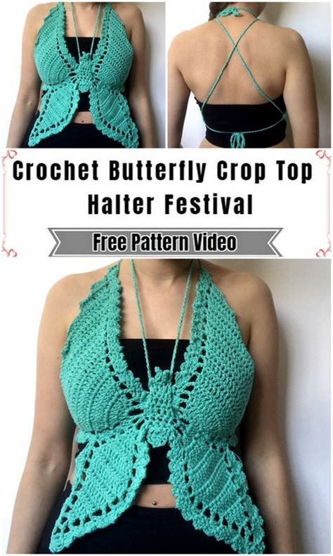 Crochet Butterfly Crop Top Ideas Free Patterns Designs