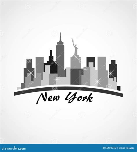 New York City Skyline Buildings Logo Stock Vector - Image: 55123745