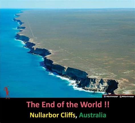 the end of the world nullabor cliffs, australia is shown in this image