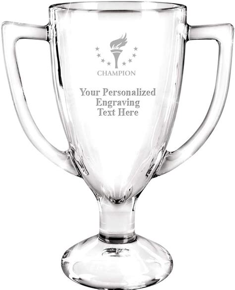 Amazon.com: Personalized Glass Trophy, 7" Custom Engraved Champion ...