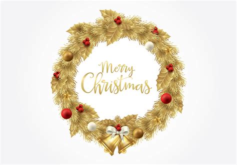 Christmas Gold Wreath Vector 133101 Vector Art at Vecteezy