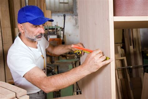 Joiner at work stock image. Image of woodwork, tools - 94669935