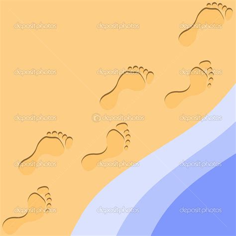 Footprints in the sand clipart - Clipground