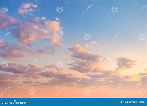 Gentle Colors of Sky Clouds Background at Sunrise Time Stock Photo ...