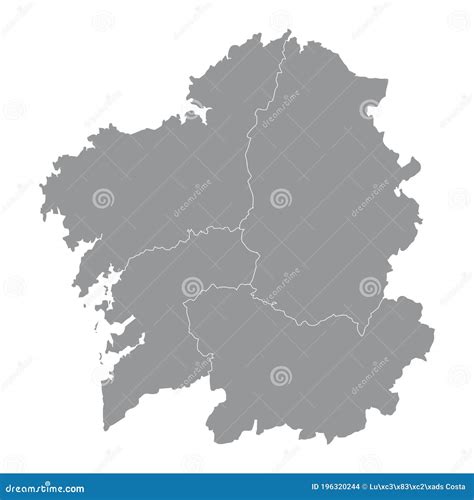 Galicia region map stock vector. Illustration of cartography - 196320244