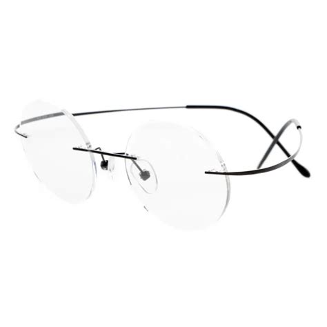 Steve Jobs Star Style Ultra light Memory Titanium Rimless Myopia ...