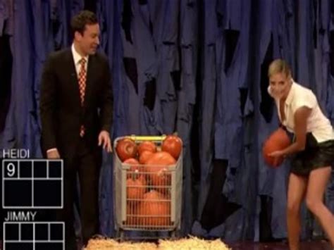 Jimmy Fallon and Heidi Klum Bowl With Pumpkins for Halloween [VIDEO]