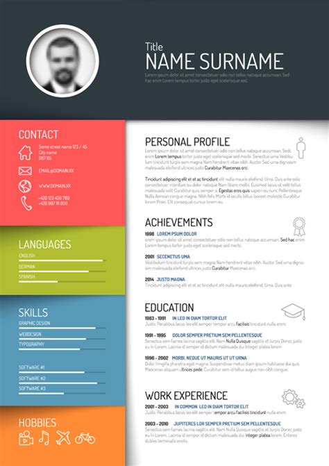 Creative resume template design vectors 05 free download