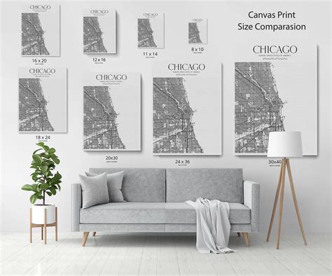 Custom Map Canvas, Your City Map Canvas, Wall Art Map Print, Map Poster ...