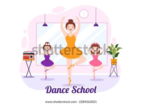 Dance School Illustration Kids Dancing Choreography Stock Vector ...