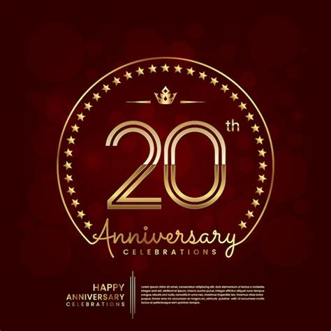 Premium Vector | 20 year anniversary logo in golden color