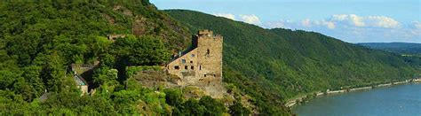 Hotel Castle Liebenstein - Rhine River map with 30 castles and destinations, UNESCO World heritage