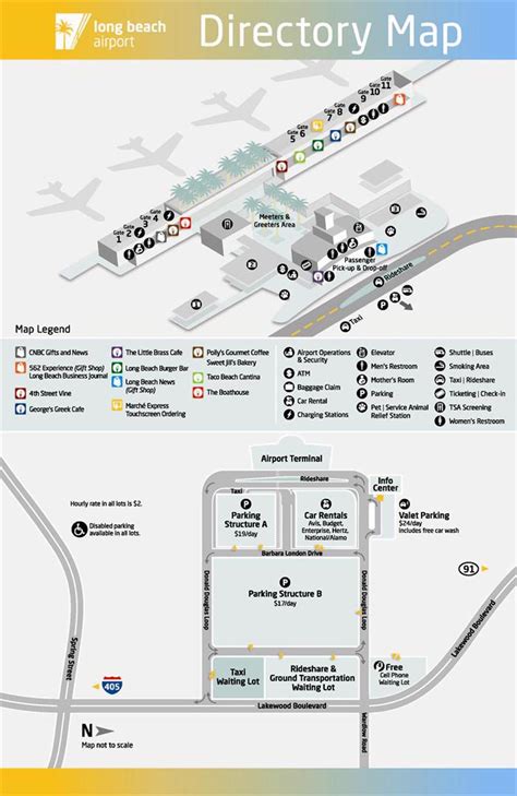 Long Beach Long Beach Daugherty Field LGB Airport Terminal Maps | Beach Map