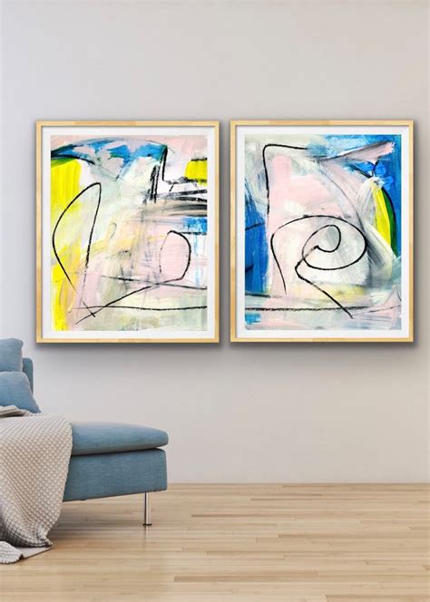 Abstract Art Set of 2 24x30 Art Prints Modern Abstract Wall - Etsy