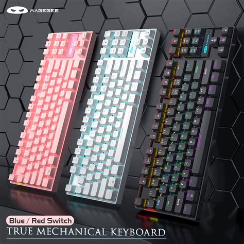 MageGee Star Mechanical Gaming Keyboard Blue Switch 87 Keys Full Anti ...