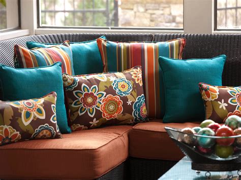 Bright and Bold Indoor/Outdoor Pillows and Cushions at http://www.bellacor.com/ | Brown living ...