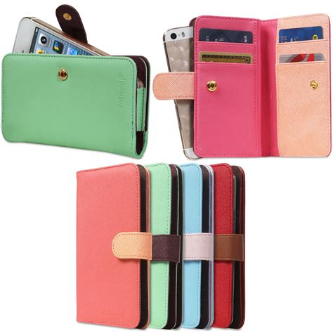 Luxury Wallet Leather Flip Folio Magnetic Case Cover For Apple iPhone ...