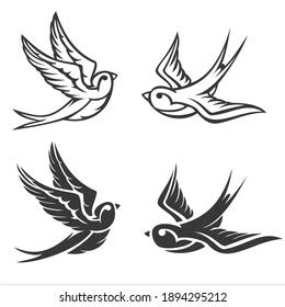 Bird Silhouette Tattoo Hip