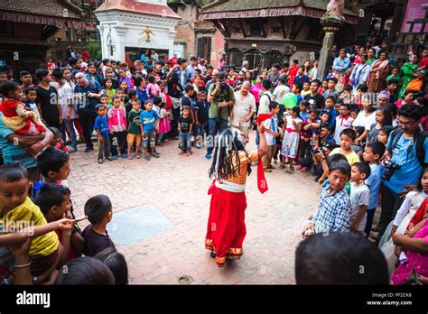 kathmandu,Nepal - Aug 17,2018: Lakhey Dance is one of the most popular ...