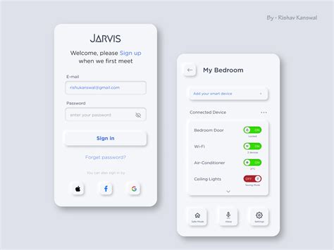 Jarvis - Smart Home App UI Interface by rishav kanswal on Dribbble