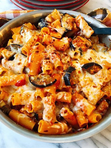 Easy and Cheesy Eggplant Pasta Al Forno Meatless Monday