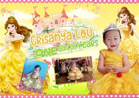 Disney Princess sample Tarpaulin Template for First Birthday