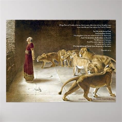 Daniel in the Lion's Den w/Bible Verse Art Print | Zazzle