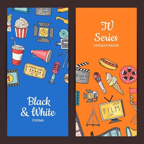 Cinema banner set | Premium Vector