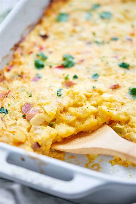 Ham and Cheese Breakfast Casserole Recipe - with Potatoes O'Brien!