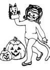 Coloring Page halloween girl - free printable coloring pages - Img 8627