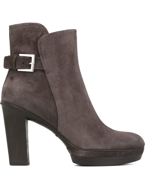 Lyst - Santoni Chunky Heel Ankle Boots in Gray