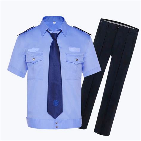 Border Design Security Guard Uniform Shirts Blue Security Uniform ...