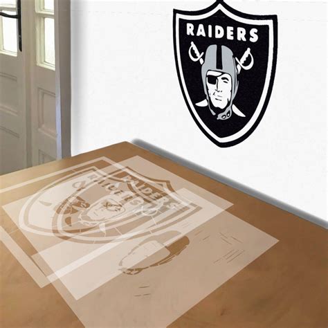 Raiders stencil in 3 layers.