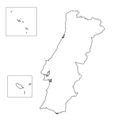 Portugal Outline Map, Portugal Blank Map